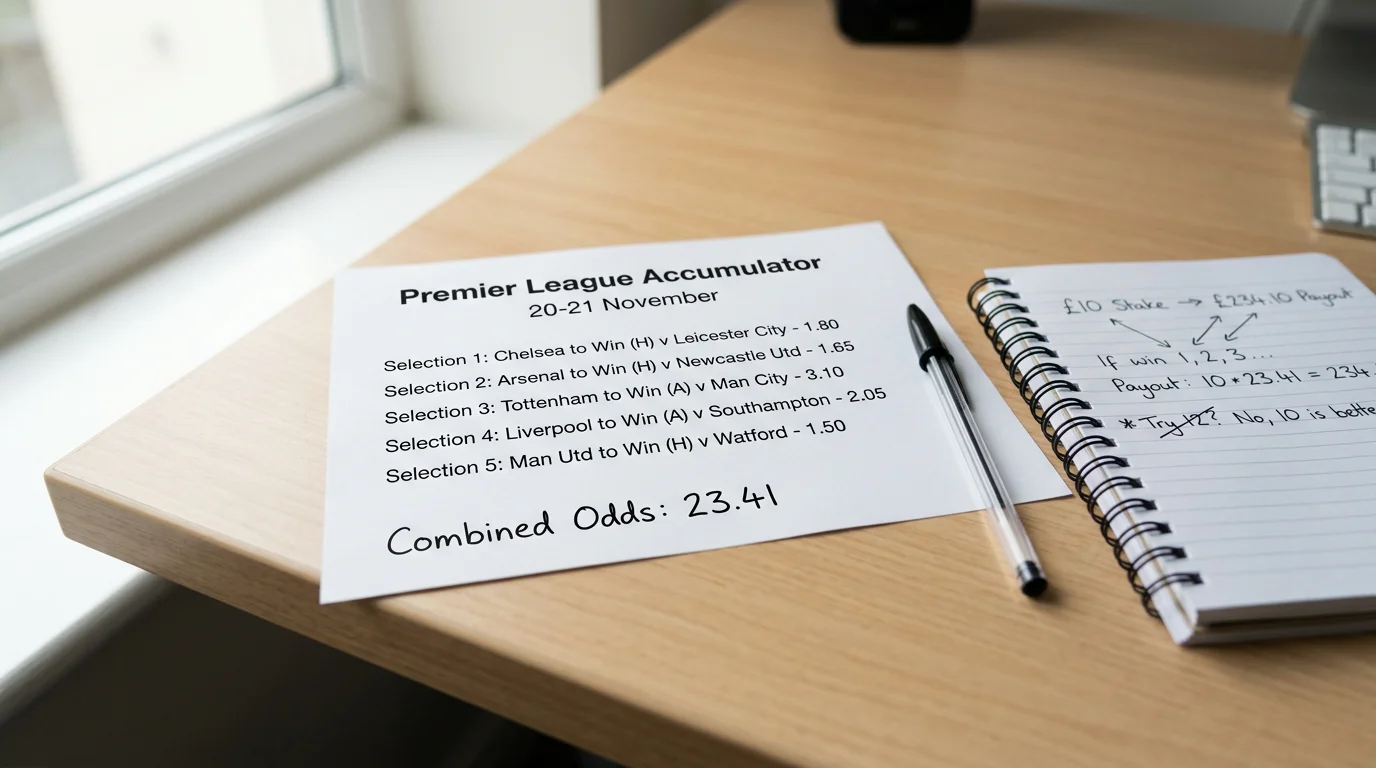 Apuestas combinadas Premier League - acumulador PL matemática y errores comunes