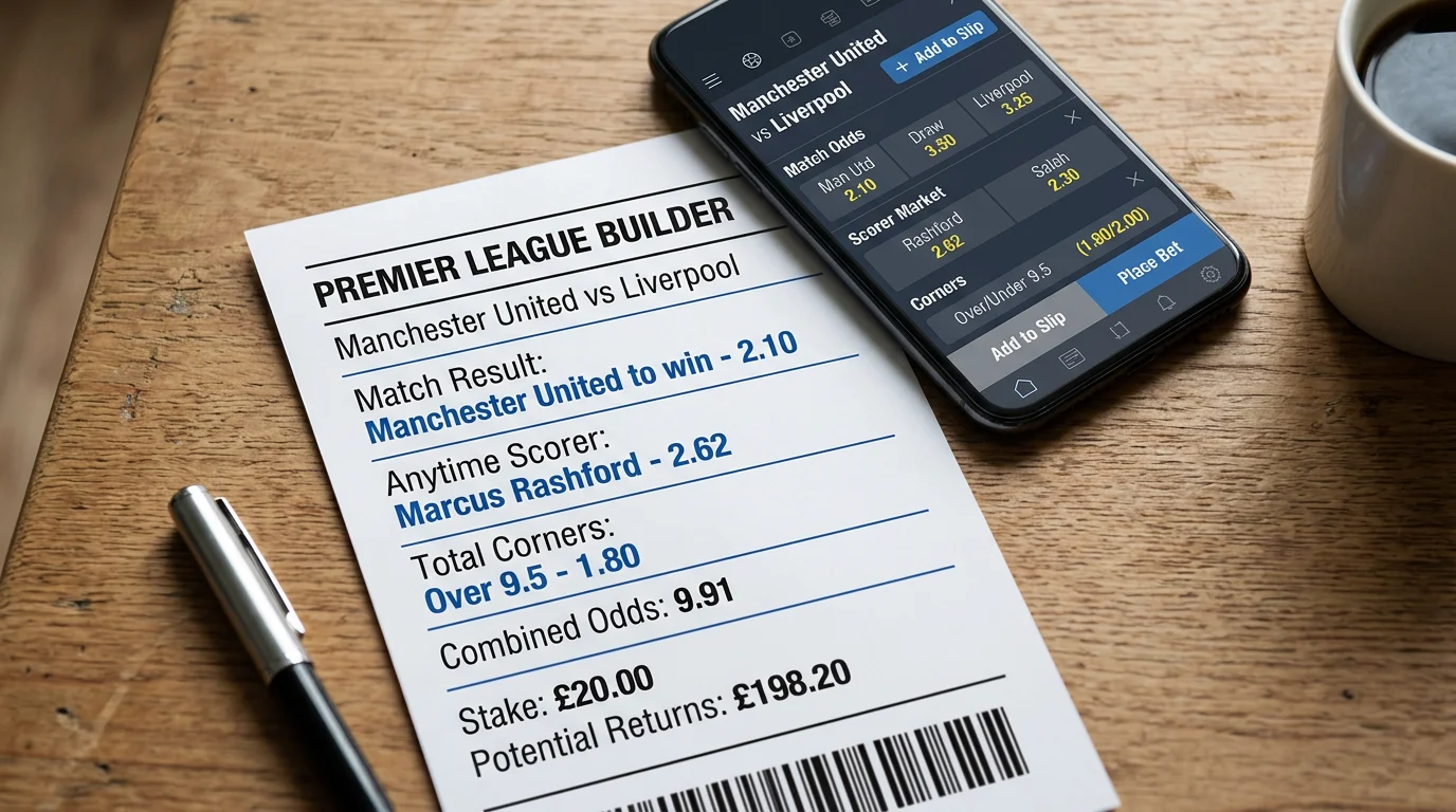 Bet builder Premier League - same game parlay correlaciones y mercados dentro de un partido