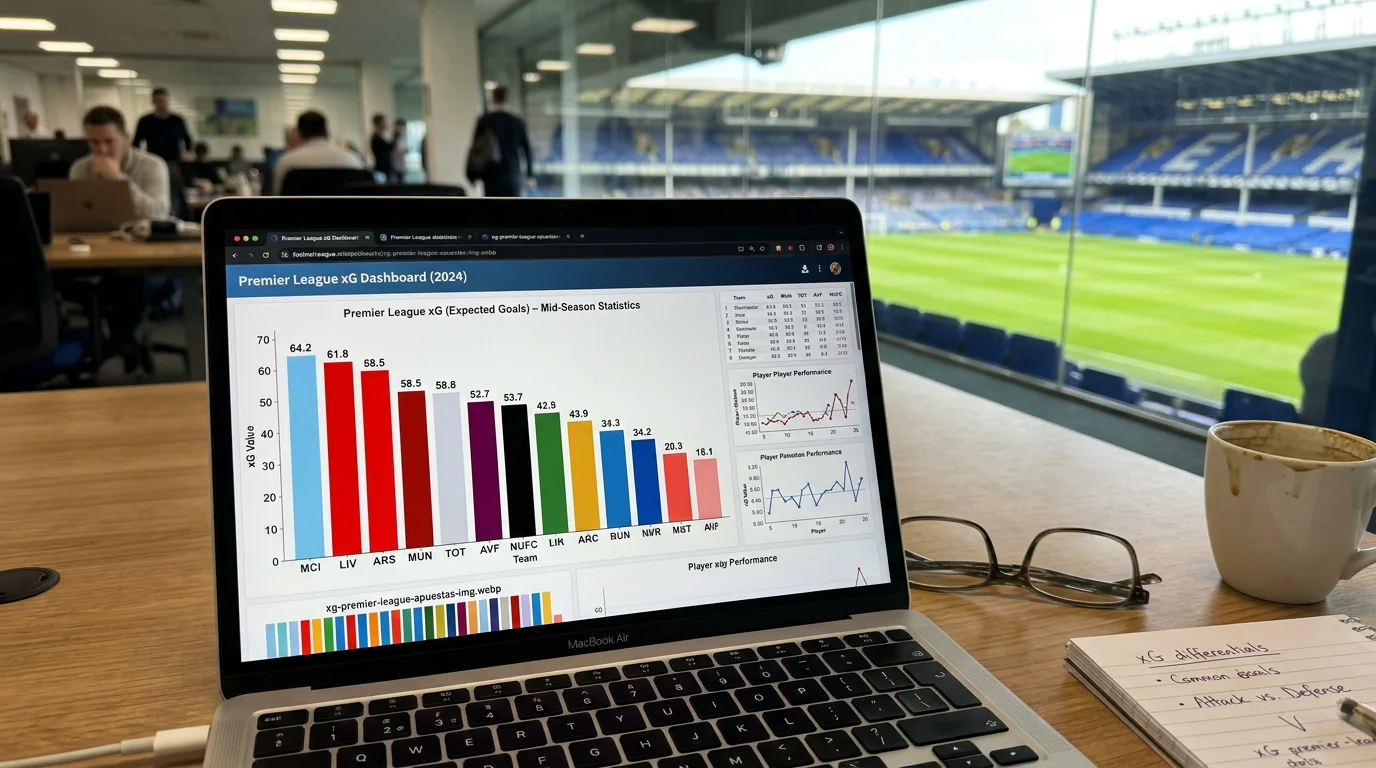 xG Premier League apuestas - expected goals para mercados de fútbol inglés
